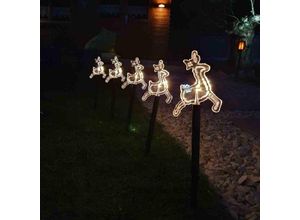 4062124000751 - LED-Leuchtstäbe Rentier 5er-Set warmweiß IP44 Batterie mit Timer