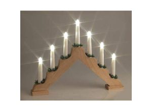 4062124404856 - F-h-s International - Star-Max led Weihnachts-Lichterbogen aus Holz warmweiß 42x32cm