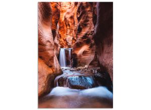 4062144005446 - Wandbild ARTLAND Schlucht des Kanarra-Baches Bilder Gr B H 70 cm x 100 cm Alu-Dibond-Druck Gewässer Hochformat 1 St orange Bild Poster Bilder als Alubild Leinwandbild Wandaufkleber oder in versch Größen