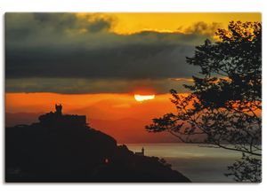 4062144016763 - Wandbild ARTLAND Sonnenuntergang San Sebastian Donostia Bilder Gr B H 90 cm x 60 cm Leinwandbild Sonnenaufgang & -untergang Querformat 1 St orange Bild Poster Metallbilder Bilder als Alubild Leinwandbild Wandaufkleber oder in versch Größen