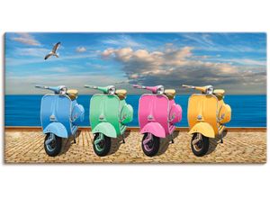 4062144060995 - Wandbild ARTLAND Vespa-Roller in bunten Farben Bilder Gr B H 150 cm x 75 cm Leinwandbild Motorräder & Roller 1 St bunt Bild Kunstdruck Leinwandbild Kunstdrucke Bilder als Alubild Leinwandbild Wandaufkleber oder Poster in versch Größen