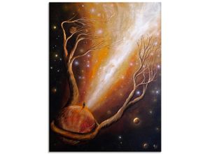 4062144069172 - Glasbild ARTLAND Keiner geht so ganz Bilder Gr B H 45 cm x 60 cm Glasbild klassische Fantasie Hochformat 1 St orange Bild Glasbild Glasbilder Bilder in verschiedenen Größen