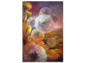 4062144108819 - Wandbild ARTLAND Löwenzahn und Schmetterling Bilder Gr B H 60 cm x 90 cm Leinwandbild Blumen Hochformat 1 St gelb Bild Poster Bilder als Alubild Leinwandbild Wandaufkleber oder in versch Größen