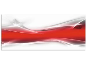 4062144140253 - Küchenrückwand ARTLAND Kreatives Element Spritzschutzwände Gr B H 120 cm x 50 cm rot Küchendekoration Alu Spritzschutz mit Klebeband einfache Montage