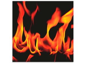 4062144141274 - Küchenrückwand ARTLAND Feuer 2 - Flammen Spritzschutzwände Gr B H 60 cm x 60 cm schwarz Küchendekoration Alu Spritzschutz mit Klebeband einfache Montage