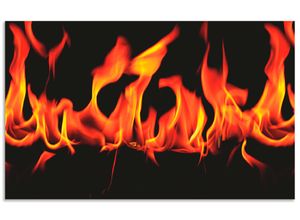 4062144141380 - Küchenrückwand ARTLAND Feuer 2 - Flammen Spritzschutzwände Gr B H 90 cm x 55 cm schwarz Küchendekoration Alu Spritzschutz mit Klebeband einfache Montage