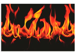 4062144141441 - Küchenrückwand ARTLAND Feuer 2 - Flammen Spritzschutzwände Gr B H 100 cm x 65 cm schwarz Küchendekoration Alu Spritzschutz mit Klebeband einfache Montage