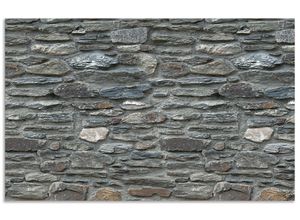 4062144141618 - Küchenrückwand ARTLAND Schiefermauer Spritzschutzwände Gr B H 80 cm x 50 cm grau Küchendekoration Alu Spritzschutz mit Klebeband einfache Montage