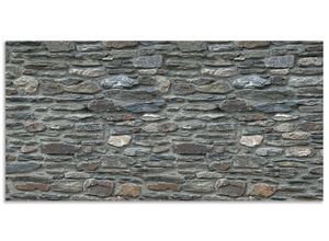 4062144141748 - Küchenrückwand ARTLAND Schiefermauer Spritzschutzwände Gr B H 110 cm x 55 cm grau Küchendekoration Alu Spritzschutz mit Klebeband einfache Montage