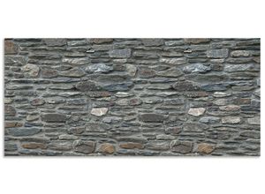 4062144141786 - Küchenrückwand ARTLAND Schiefermauer Spritzschutzwände Gr B H 120 cm x 55 cm grau Küchendekoration Alu Spritzschutz mit Klebeband einfache Montage