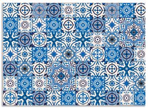 4062144143926 - Küchenrückwand ARTLAND Orientalische Fliesen Spritzschutzwände Gr B H 90 cm x 65 cm blau Küchendekoration Alu Spritzschutz mit Klebeband einfache Montage