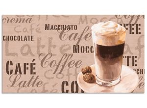 4062144145128 - Küchenrückwand ARTLAND Kaffee - Latte Macchiato Spritzschutzwände Gr B H 110 cm x 60 cm beige (naturfarben) Küchendekoration Alu Spritzschutz mit Klebeband einfache Montage