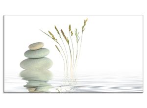 4062144197028 - Küchenrückwand ARTLAND Zen Friede Spritzschutzwände Gr B H 90 cm x 50 cm weiß Küchendekoration Alu Spritzschutz mit Klebeband einfache Montage