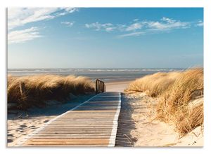 4062144201701 - Küchenrückwand ARTLAND Nordseestrand auf Langeoog - Steg Spritzschutzwände Gr B H 70 cm x 50 cm beige (naturfarben) Küchendekoration Alu Spritzschutz mit Klebeband einfache Montage