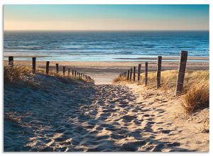 4062144202821 - Küchenrückwand ARTLAND Weg zum Nordseestrand Sonnenuntergang Spritzschutzwände Gr B H 70 cm x 50 cm beige (naturfarben) Küchendekoration Alu Spritzschutz mit Klebeband einfache Montage