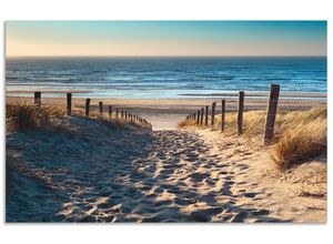 4062144202869 - Küchenrückwand ARTLAND Weg zum Nordseestrand Sonnenuntergang Spritzschutzwände Gr B H 80 cm x 50 cm beige (naturfarben) Küchendekoration Alu Spritzschutz mit Klebeband einfache Montage