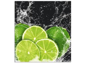 4062144208830 - Küchenrückwand ARTLAND Limone mit Spritzwasser Spritzschutzwände Gr B H 60 cm x 65 cm grün Küchendekoration Alu Spritzschutz mit Klebeband einfache Montage