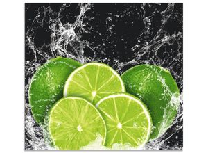 4062144208878 - Küchenrückwand ARTLAND Limone mit Spritzwasser Spritzschutzwände Gr B H 70 cm x 65 cm grün Küchendekoration Alu Spritzschutz mit Klebeband einfache Montage