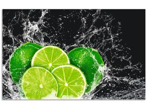 4062144208885 - Küchenrückwand ARTLAND Limone mit Spritzwasser Spritzschutzwände Gr B H 80 cm x 50 cm grün Küchendekoration Alu Spritzschutz mit Klebeband einfache Montage