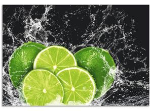 4062144208892 - Küchenrückwand ARTLAND Limone mit Spritzwasser Spritzschutzwände Gr B H 80 cm x 55 cm grün Küchendekoration Alu Spritzschutz mit Klebeband einfache Montage