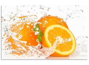 4062144210000 - Küchenrückwand ARTLAND Orange mit Spritzwasser Spritzschutzwände Gr B H 80 cm x 50 cm orange Küchendekoration Alu Spritzschutz mit Klebeband einfache Montage