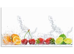 4062144210437 - Küchenrückwand ARTLAND Fruchtig erfrischend gesund Fruchtmix Spritzschutzwände Gr B H 110 cm x 60 cm bunt Küchendekoration Alu Spritzschutz mit Klebeband einfache Montage