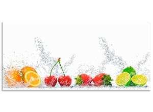 4062144210451 - Küchenrückwand ARTLAND Fruchtig erfrischend gesund Fruchtmix Spritzschutzwände Gr B H 120 cm x 55 cm bunt Küchendekoration Alu Spritzschutz mit Klebeband einfache Montage