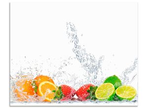 4062144210598 - Küchenrückwand ARTLAND Fruchtig erfrischend gesund Fruchtmix Spritzschutzwände Gr B H 80 cm x 65 cm bunt Küchendekoration Alu Spritzschutz mit Klebeband einfache Montage