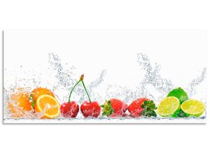 4062144210673 - Küchenrückwand ARTLAND Fruchtig erfrischend gesund Fruchtmix Spritzschutzwände Gr B H 110 cm x 50 cm bunt Küchendekoration Alu Spritzschutz mit Klebeband einfache Montage