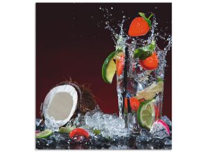 4062144211632 - Küchenrückwand ARTLAND Frischer Fruchtcocktail Spritzschutzwände Gr B H 60 cm x 65 cm bunt Küchendekoration Alu Spritzschutz mit Klebeband einfache Montage