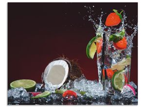 4062144211656 - Küchenrückwand ARTLAND Frischer Fruchtcocktail Spritzschutzwände Gr B H 70 cm x 55 cm bunt Küchendekoration Alu Spritzschutz mit Klebeband einfache Montage