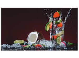 4062144211724 - Küchenrückwand ARTLAND Frischer Fruchtcocktail Spritzschutzwände Gr B H 90 cm x 50 cm bunt Küchendekoration Alu Spritzschutz mit Klebeband einfache Montage