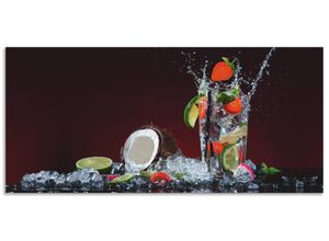 4062144211793 - Küchenrückwand ARTLAND Frischer Fruchtcocktail Spritzschutzwände Gr B H 110 cm x 50 cm bunt Küchendekoration Alu Spritzschutz mit Klebeband einfache Montage