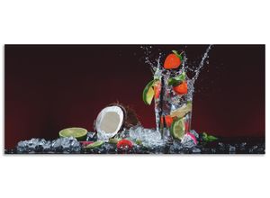 4062144211816 - Küchenrückwand ARTLAND Frischer Fruchtcocktail Spritzschutzwände Gr B H 120 cm x 50 cm bunt Küchendekoration Alu Spritzschutz mit Klebeband einfache Montage