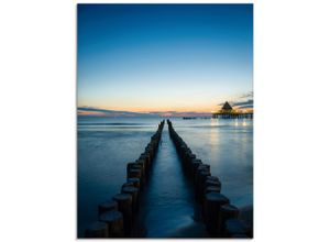 4062144219812 - Glasbild ARTLAND Usedom am Morgen Bilder Gr B H 45 cm x 60 cm Glasbild Gewässer Hochformat 1 St blau Bild Glasbild Glasbilder Bilder in verschiedenen Größen