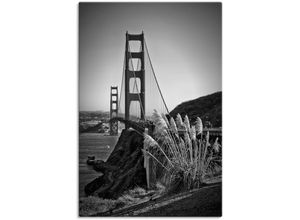 4062144225820 - Wandbild ARTLAND San Francisco Golden Gate Bridge Bilder Gr B H 60 cm x 90 cm Leinwandbild Amerika 1 St schwarz Bild Kunstdruck Poster Bilder als Alubild Leinwandbild Wandaufkleber oder in versch Größen