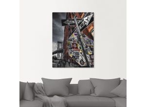 4062144272091 - Wandbild ARTLAND New York Street Fotografie Bilder Gr B H 90 cm x 120 cm Leinwandbild Amerika 1 St grau Bild Kunstdruck Metallbild Metallbilder Bilder als Alubild Leinwandbild Wandaufkleber oder Poster in versch Größen