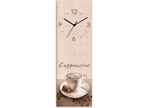 4062144286296 - Wanduhr ARTLAND Cappuccino - Kaffee Wanduhren Gr B H T 20 cm x 60 cm x 18 cm Funkuhr beige (natur) Wanduhren wahlweise mit Quarz- oder Funhuhrwerk lautlos ohne Tickgeräusche