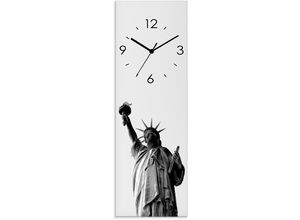 4062144286593 - Wanduhr ARTLAND Freiheitsstatue - New York Wanduhren Gr B H T 20 cm x 60 cm x 18 cm Quarzuhr schwarz Wanduhren wahlweise mit Quarz- oder Funhuhrwerk lautlos ohne Tickgeräusche