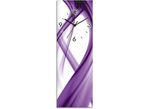 4062144286708 - Wanduhr ARTLAND Abstrakte Komposition Wanduhren Gr B H T 20 cm x 60 cm x 18 cm Quarzuhr lila (violett) Wanduhren wahlweise mit Quarz- oder Funhuhrwerk lautlos ohne Tickgeräusche