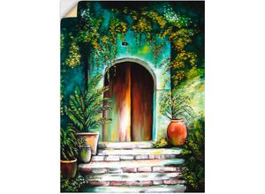 4062144334614 - Wandbild ARTLAND Mediterranes Gartenparadies Bilder Gr B H 45 cm x 60 cm Wandaufkleber - Vinyl Fenster & Türen Hochformat 1 St grün Bild Poster Bilder als Alubild Leinwandbild Wandaufkleber oder in versch Größen