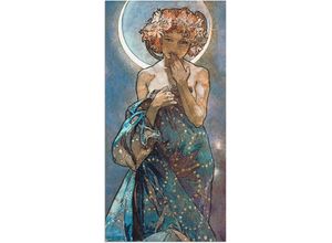 4062144337226 - Wandbild ARTLAND Sterne Der Mond 1902 Bilder Gr B H 50 cm x 100 cm Alu-Dibond-Druck Frau 1 St blau Bild Poster Bilder als Alubild Leinwandbild Wandaufkleber oder in versch Größen