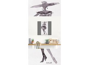 4062144337882 - Wandbild ARTLAND Mode Skizzenbuch V Bilder Gr B H 20 cm x 40 cm Leinwandbild Mode Hochformat 1 St schwarz Bild Metallbild Metallbilder Bilder als Alubild Leinwandbild Wandaufkleber oder Poster in versch Größen