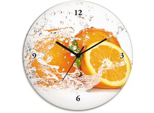 4062144346952 - Wanduhr ARTLAND Orange mit Spritzwasser Wanduhren Gr T 18 cm Funkuhr orange Wanduhren wahlweise mit Quarz- oder Funhuhrwerk lautlos ohne Tickgeräusche