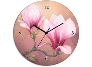 4062144347072 - Wanduhr ARTLAND Späte Magnolie Wanduhren Gr T 18 cm Funkuhr lila Wanduhren wahlweise mit Quarz- oder Funhuhrwerk lautlos ohne Tickgeräusche