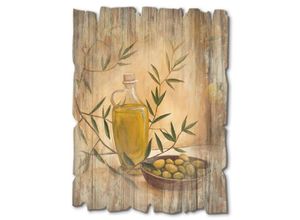 4062144361900 - Holzbild ARTLAND Oliven und Zitronen Bilder Gr B H 30 cm x 40 cm Holzbild Arrangements Hochformat 1 St beige (naturfarben) Bild Holzbild Holzbilder Bilder