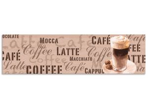 4062144466285 - Küchenrückwand ARTLAND Kaffee - Latte Macchiato Spritzschutzwände Gr B H 180 cm x 50 cm beige (naturfarben) Küchendekoration Alu Spritzschutz mit Klebeband einfache Montage