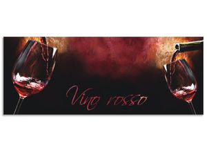 4062144466308 - Küchenrückwand ARTLAND Wein - Rotwein Spritzschutzwände Gr B H 130 cm x 50 cm rot Küchendekoration Alu Spritzschutz mit Klebeband einfache Montage