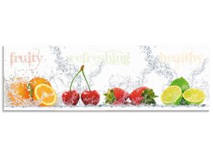 4062144467268 - Küchenrückwand ARTLAND Fruchtig erfrischend gesund Fruchtmix Spritzschutzwände Gr B H 160 cm x 50 cm bunt Küchendekoration Alu Spritzschutz mit Klebeband einfache Montage