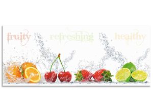 4062144467299 - Küchenrückwand ARTLAND Fruchtig erfrischend gesund Fruchtmix Spritzschutzwände Gr B H 160 cm x 65 cm bunt Küchendekoration Alu Spritzschutz mit Klebeband einfache Montage